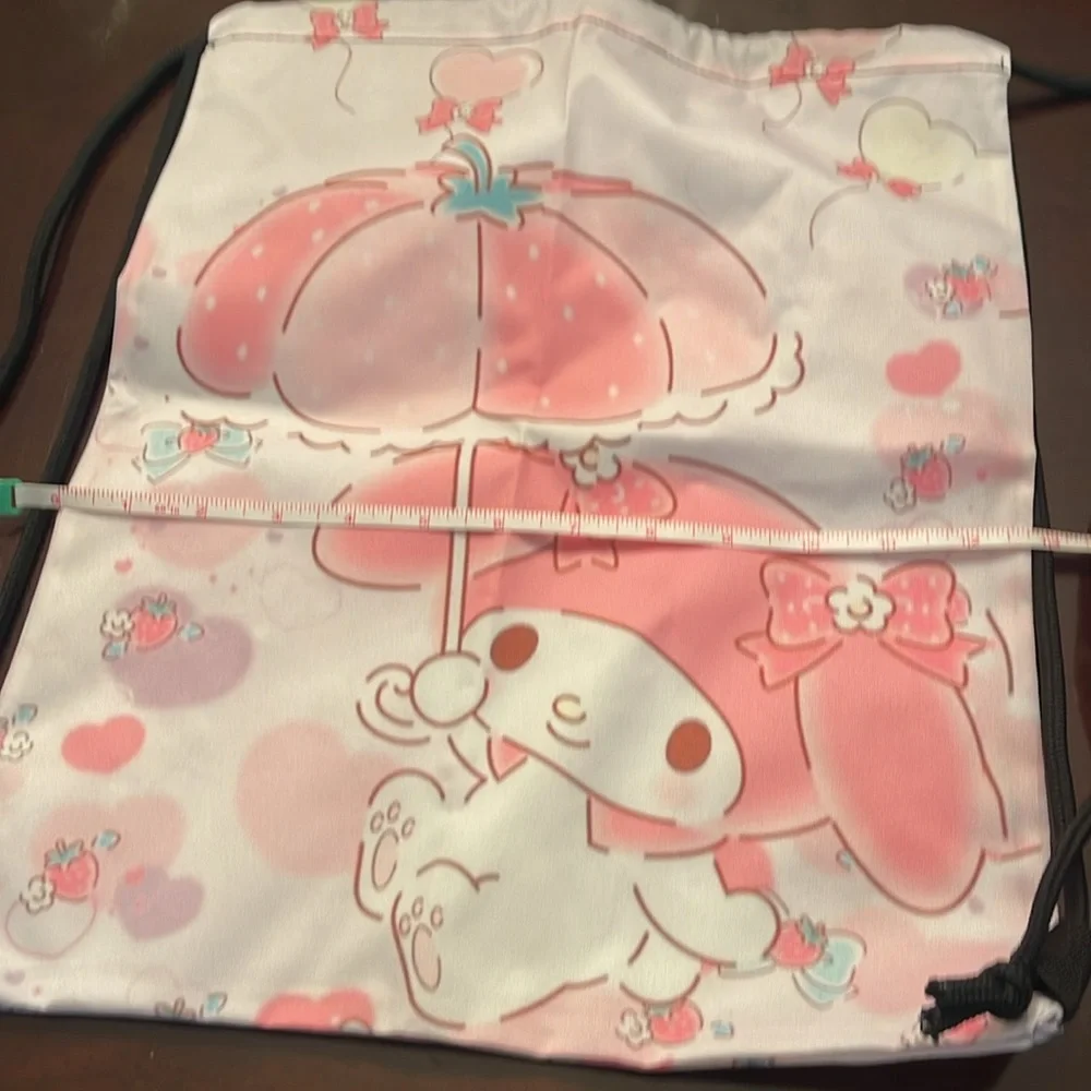 Cute Pink My Melody Drawstring Bag with Character Design new hello Kitty
